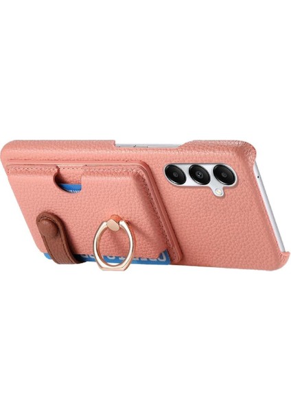 Samsung Galaxy A05S Premium Dokulu Deri Yüzük Standı Kart Yuvaları (Yurt Dışından) modelleri