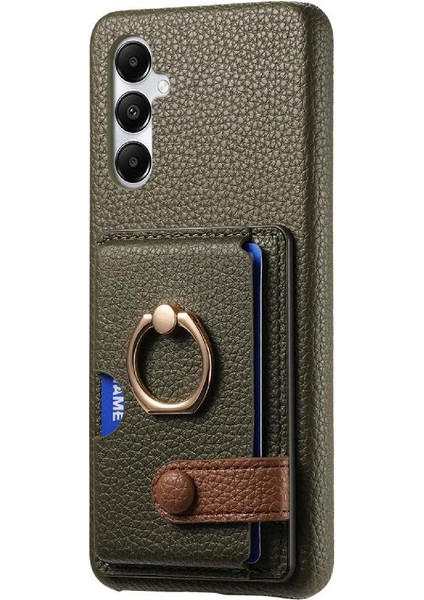 Samsung Galaxy A05S Premium Dokulu Deri Yüzük Standı Kart Yuvaları (Yurt Dışından) indirimleri