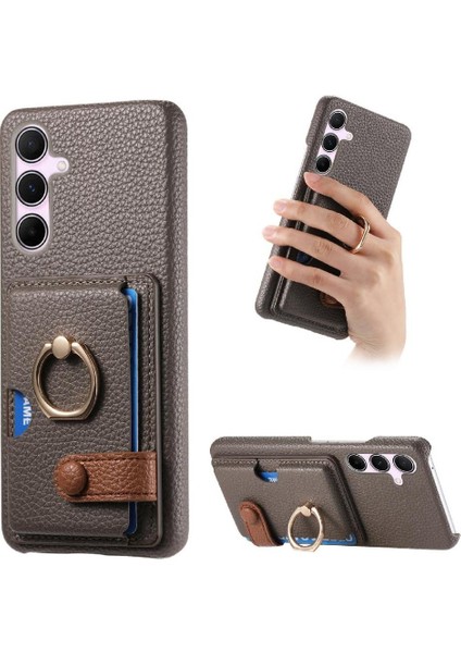 Samsung Galaxy Case 5g Halka Standı Premium Dokulu Deri Kart (Yurt Dışından)