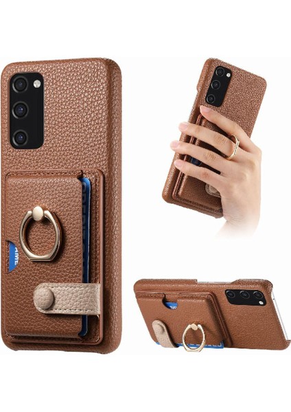 Samsung Galaxy S20 Fe Halka Standı Kart Yuvaları Premium Dokulu (Yurt Dışından)