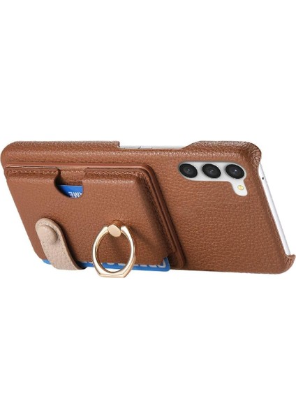 Samsung Galaxy S23 Halka Standı Premium Dokulu Deri Kart Yuvaları (Yurt Dışından) fiyatları