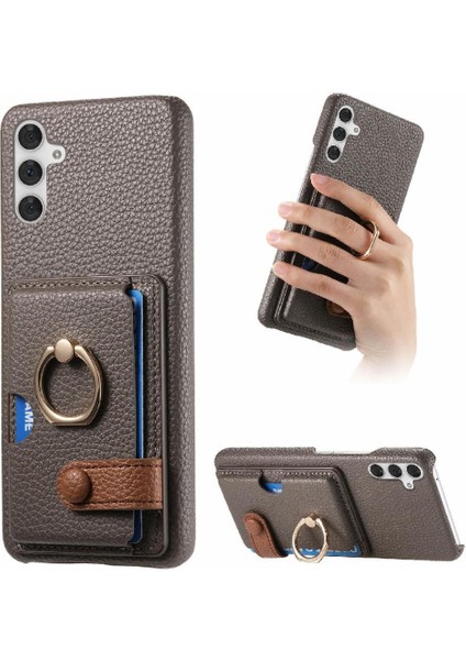 Samsung Galaxy A54 5g Premium Dokulu Deri Kart Yuvaları Halka (Yurt Dışından)