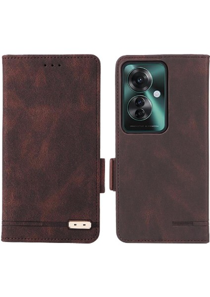 Toka Kart Tutucu ile Oppo RENO11 F 5g Manyetik Cüzdan Için Flip Case (Yurt Dışından)