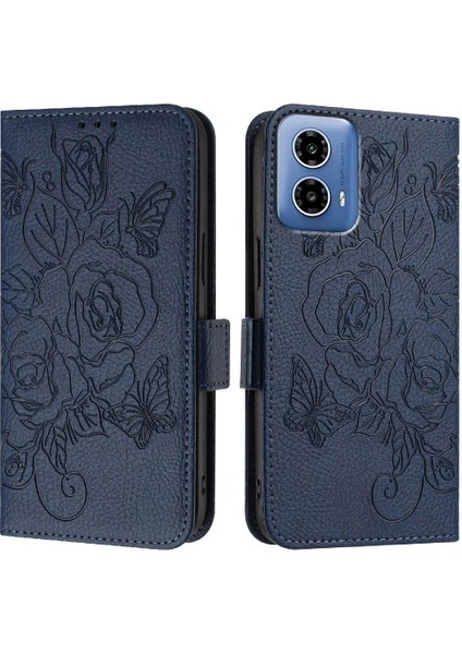 Kredi Kartı Yuvası Manyetik Cüzdan ile Motorola Moto G34 Pu Deri Kılıf (Yurt Dışından)