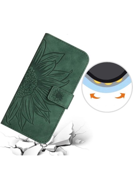 Oppo RENO12 5g Kabartmalı Ayçiçeği Flip Cüzdan Telefon Kılıfı Için Pu (Yurt Dışından) fırsatları