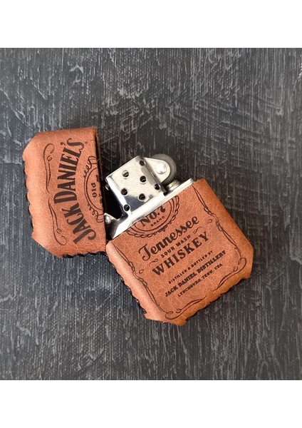 Nikura Craft Nikuracraft Kişiye Özel Benzinli Çakmak El Yapımı Deri Çakmak Hakiki Deri Kılıflı Zippo Tarzı Çakmak