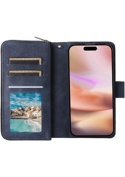 IPhone 16 Için Kılıf Artı 9 ile El Kayışı Cüzdan Kılıf ile Fermuarlı Cebi (Yurt Dışından) indirimleri