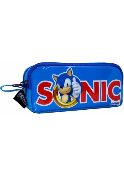 Sonic Yazı Desenli Mavi Kalem Kutusu 2240