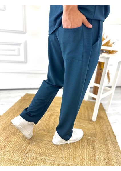 Pantolon Terletmez Esnek Likralı Yumuşak Dokulu Oversize Cepli Rahat Kesim Eşofman Altı
