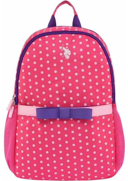Puantiye Desenli Fiyonklu Pembe Okul Çantası PLCAN24293