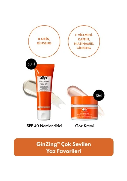 Ginzing Çok Sevilen Yaz Favorileri: SPF40 Nemlendirici 50 ml & Göz Kremi 15 ml