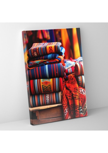 Inka Medeniyeti Kanvas Tablo - Karmaşık Inka Tekstil Duvar Tablosu - Maya, Duvar Sanatı, Ev Dekorasyonu, Inka Desenleri, 60X90