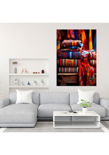 Inka Medeniyeti Kanvas Tablo - Karmaşık Inka Tekstil Duvar Tablosu - Maya, Duvar Sanatı, Ev Dekorasyonu, Inka Desenleri, 60X90