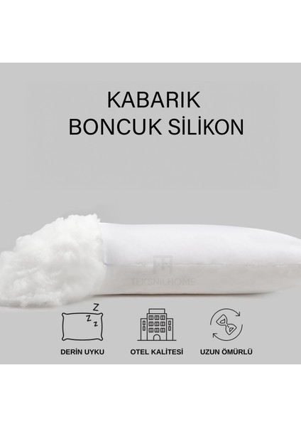 | 4 Adet Boncuk Silikon Yastık | 700 Gram | Antialerjik | 50X70 cm | Ekonomik Yastık