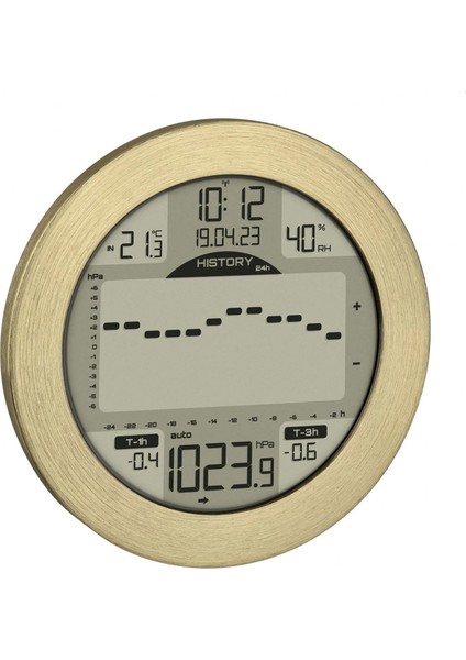 Meteomar Maritime Yeni Nesil Dijital Hava Istasyonu Barometreli 35.1124.53 Sarı Prinç
