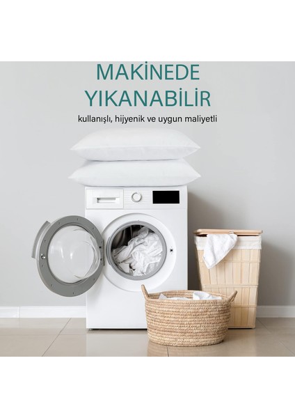 Teksnil Home | 4 Adet Boncuk Silikon Yastık | 900 Gram | Antialerjik | 50X70 cm | Otel Kalitesi