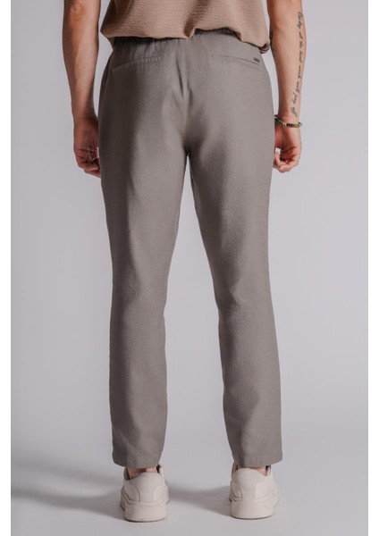 Erkek Yandan Cepli Beli Lastikli Keten Dokulu Relaxed Fit Jogger Pantolon Haki indirimleri
