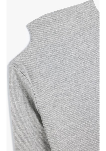 Basic Uzun Kollu Tişört Kaşkorse Dik Yaka Slim Fit modelleri