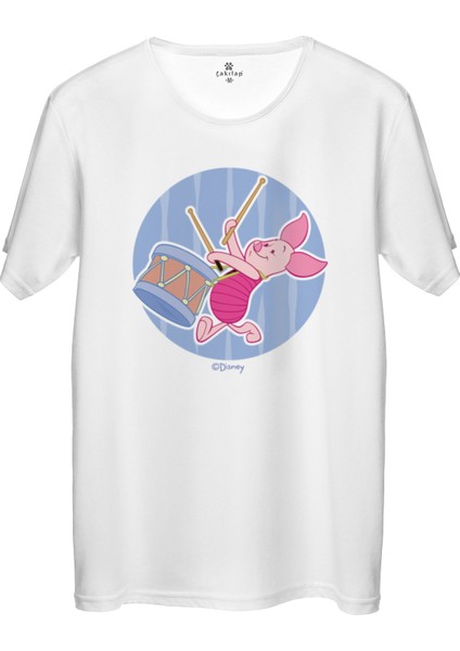 Çakılap Piglet Baskılı Tişört Unisex, Premium Kalite (Rgl-Çf)