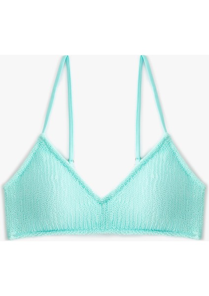 Dokulu Bralet Bikini Üstü Arkası Kopçalı Astarlı Pedli