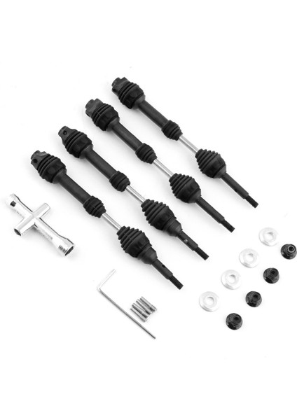 Adet Çelik Ön ve Arkadan Çekişli Motosiklet Mili Tahrik Mili Cvd 1/10 Traxxas Slash Rustler Hoss Stampede Vxl 4x4 Rc Araba, Siyah (Yurt Dışından)