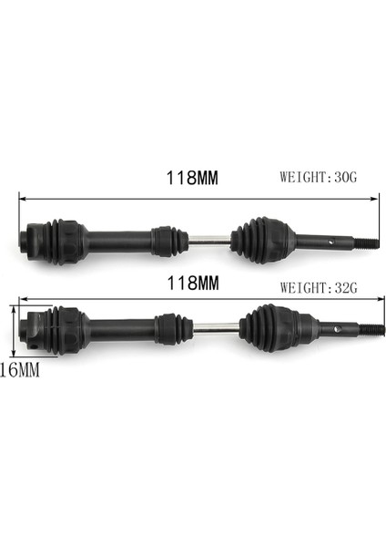 Adet Çelik Ön ve Arkadan Çekişli Motosiklet Mili Tahrik Mili Cvd 1/10 Traxxas Slash Rustler Hoss Stampede Vxl 4x4 Rc Araba, Siyah (Yurt Dışından) indirimleri