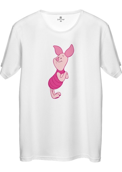 Çakılap Piglet Baskılı Tişört Unisex, Premium Kalite (Rgl-Çf)