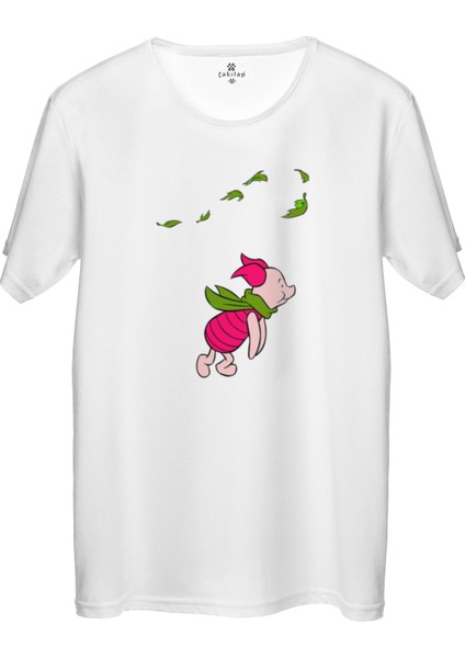 Çakılap Piglet Baskılı Tişört Unisex, Premium Kalite (Rgl-Çf)