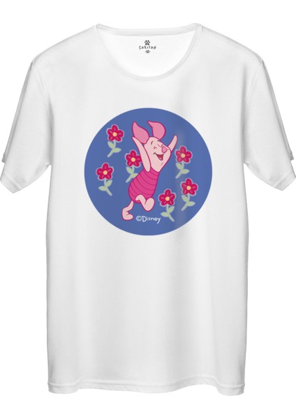 Çakılap Piglet Baskılı Tişört Unisex, Premium Kalite (Rgl-Çf)