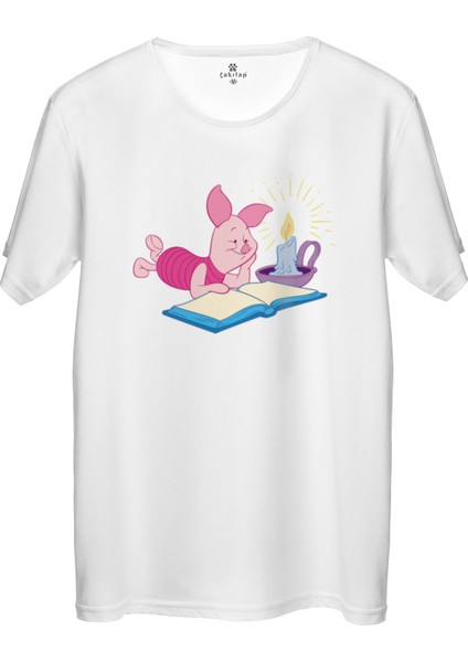 Çakılap Piglet Baskılı Tişört Unisex, Premium Kalite (Rgl-Çf)