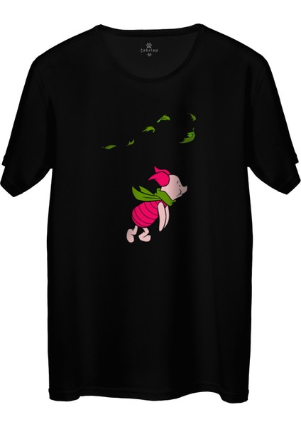 Çakılap Piglet Baskılı Tişört Unisex, Premium Kalite (Rgl-Çf)