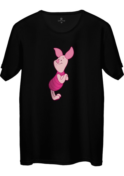Çakılap Piglet Baskılı Tişört Unisex, Premium Kalite (Rgl-Çf)