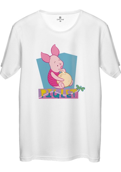 Çakılap Piglet Baskılı Tişört Unisex, Premium Kalite (Rgl-Çf)