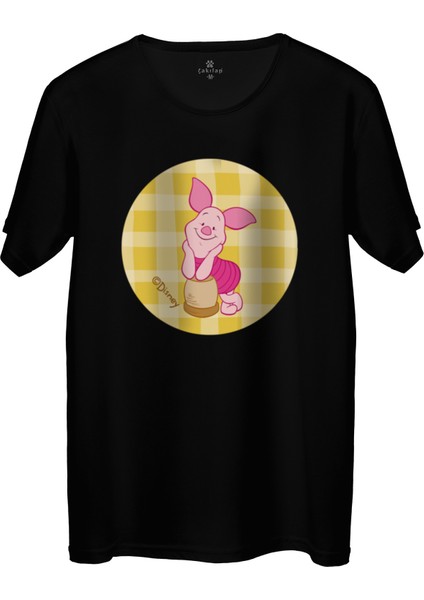 Çakılap Piglet Baskılı Tişört Unisex, Premium Kalite (Rgl-Çf)