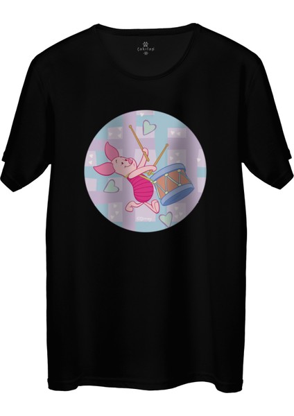 Çakılap Piglet Baskılı Tişört Unisex, Premium Kalite (Rgl-Çf)