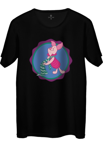 Çakılap Piglet Baskılı Tişört Unisex, Premium Kalite (Rgl-Çf)
