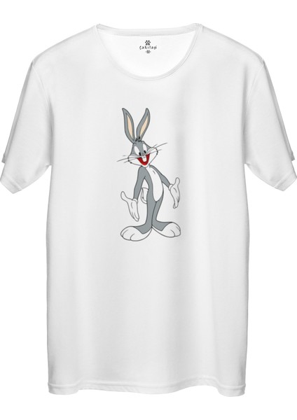 Çakılap Bugs Bunny Baskılı Tişört Unisex, Premium Kalite (Rgl-Çf)