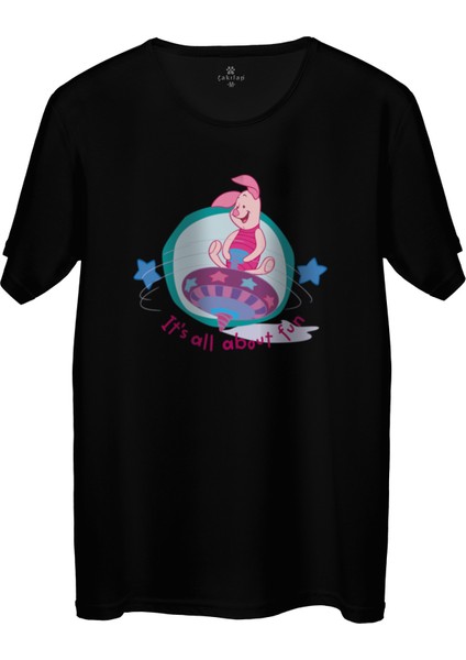 Çakılap Piglet Baskılı Tişört Unisex, Premium Kalite (Rgl-Çf)