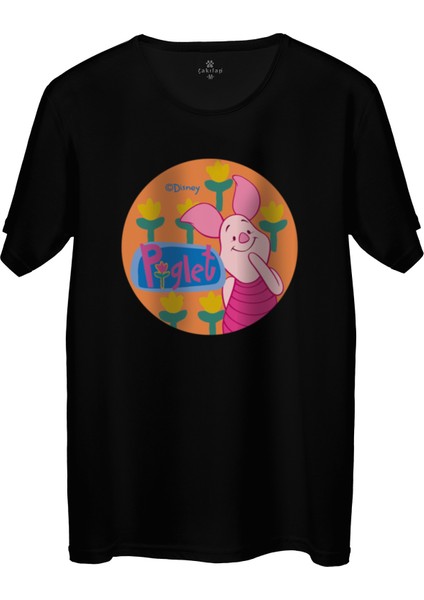 Çakılap Piglet Baskılı Tişört Unisex, Premium Kalite (Rgl-Çf)