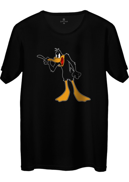 Çakılap Daffy Duck Baskılı Tişört Unisex, Premium Kalite (Rgl-Çf)