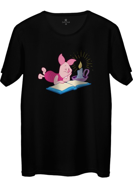 Çakılap Piglet Baskılı Tişört Unisex, Premium Kalite (Rgl-Çf)
