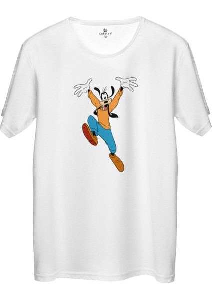 Çakılap Goofy Baskılı Tişört Unisex, Premium Kalite (Rgl-Çf)