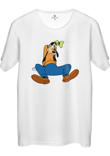 Çakılap Goofy Baskılı Tişört Unisex, Premium Kalite (Rgl-Çf)