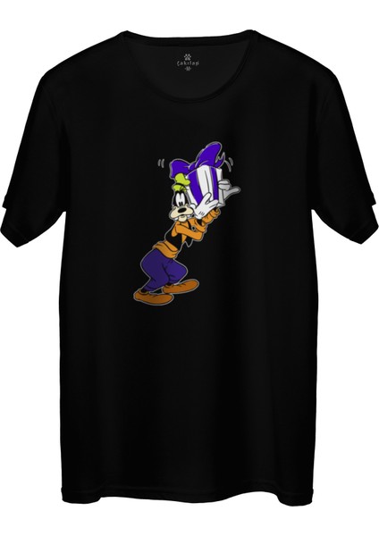 Çakılap Goofy Baskılı Tişört Unisex, Premium Kalite (Rgl-Çf)