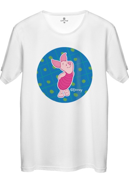 Çakılap Piglet Baskılı Tişört Unisex, Premium Kalite (Rgl-Çf)