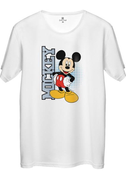 Çakılap Mickey Mouse Baskılı Tişört Unisex, Premium Kalite (Rgl-Çf)