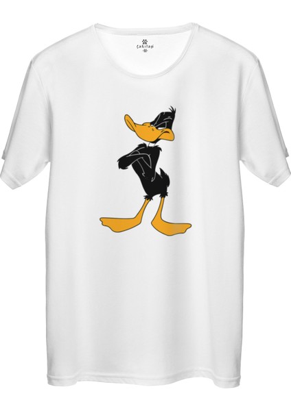 Çakılap Daffy Duck Baskılı Tişört Unisex, Premium Kalite (Rgl-Çf)