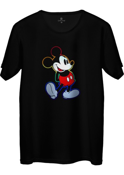 Çakılap Mickey Mouse Baskılı Tişört Unisex, Premium Kalite (Rgl-Çf)