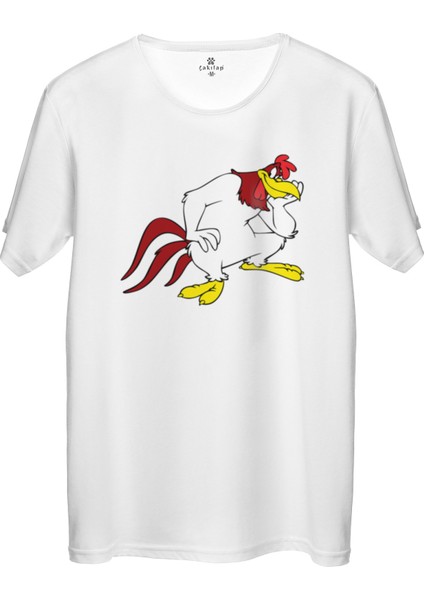 Çakılap Foghorn Baskılı Tişört Unisex, Premium Kalite (Rgl-Çf)