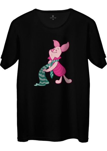 Çakılap Piglet Baskılı Tişört Unisex, Premium Kalite (Rgl-Çf)
